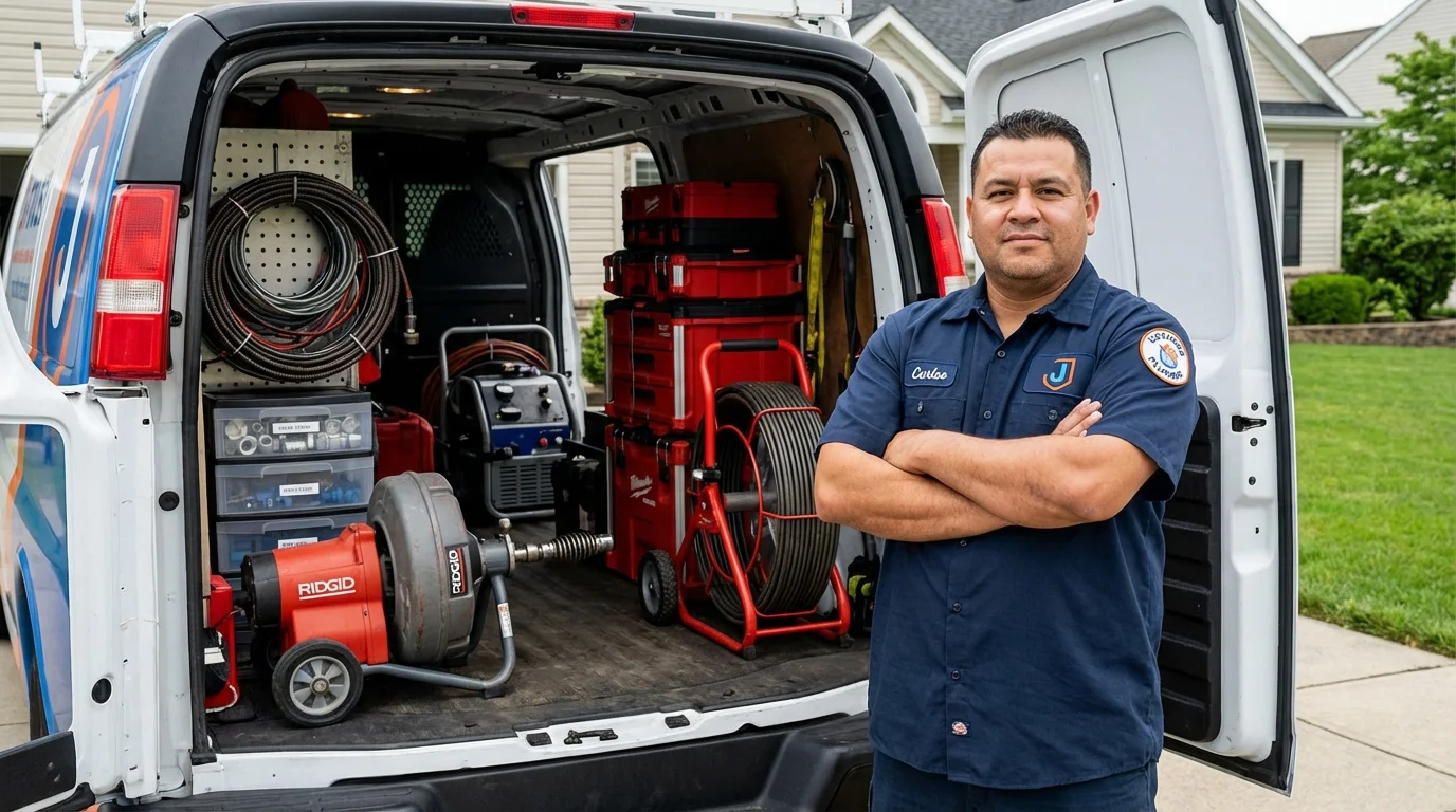 Professional drain cleaning equipment and Johns Plumbing LLC plumber in Duvall