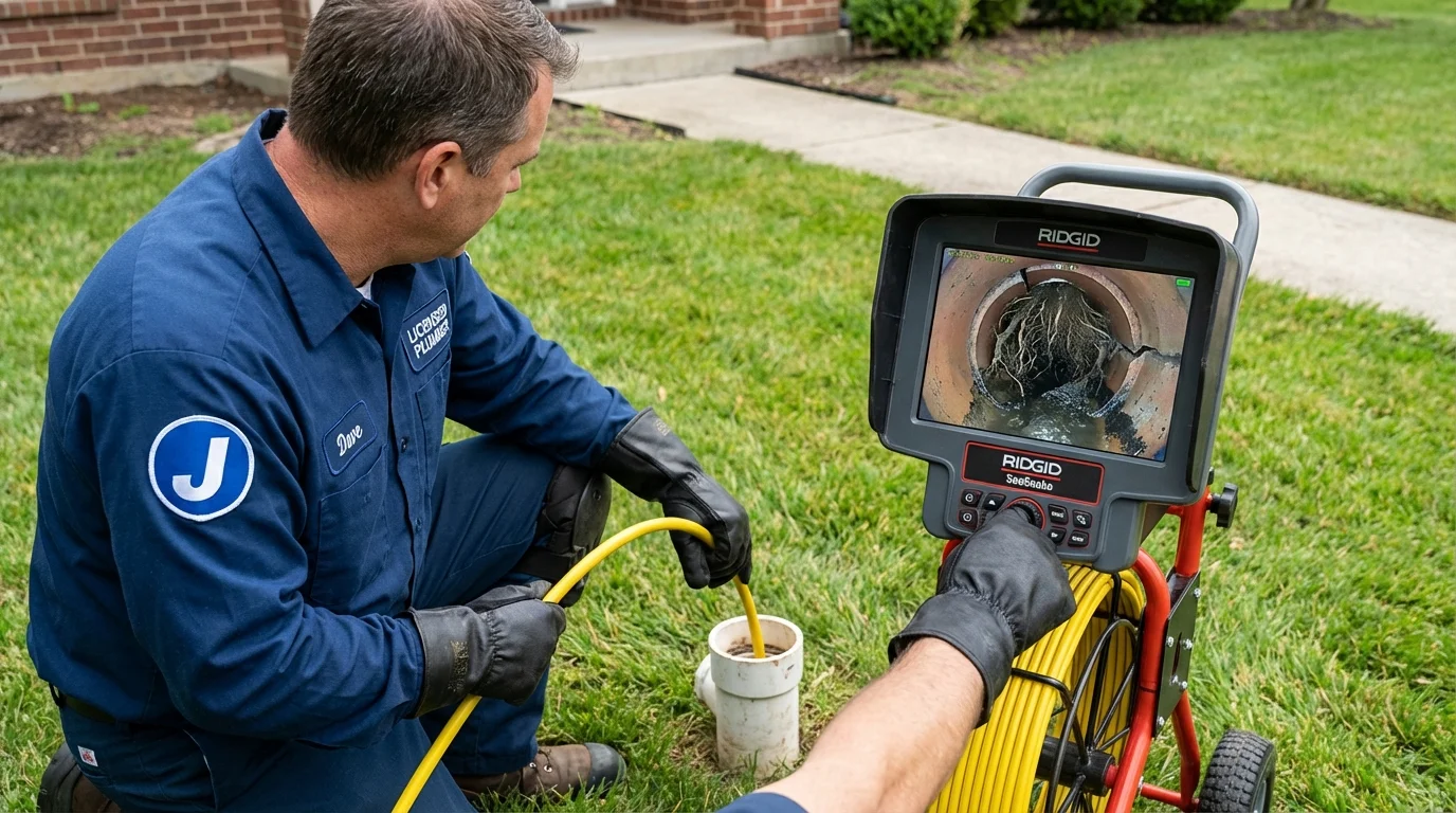 Sewer camera inspection being performed by Johns Plumbing LLC in Duvall